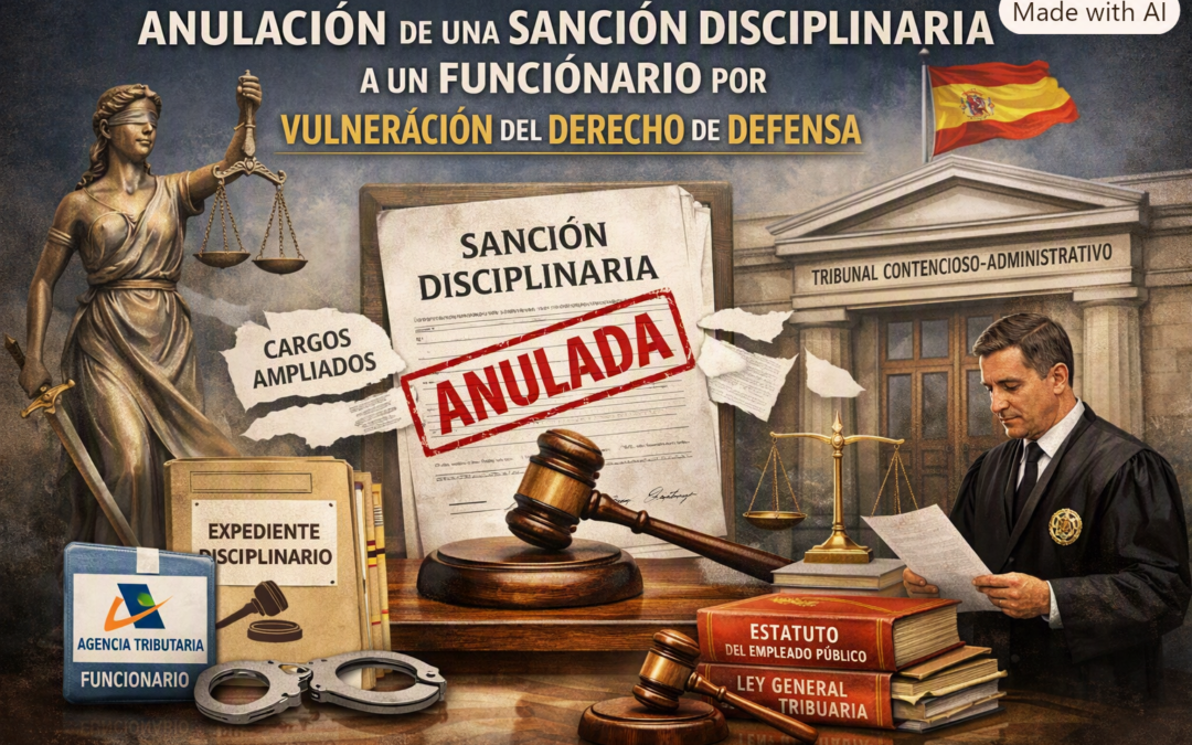 ANULACIÓN DE UNA SANCIÓN DISCIPLINARIA A UN FUNCIONARIO POR VULNERACIÓN DEL DERECHO DE DEFENSA